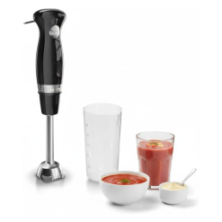 Tefal Black Collection Hand Blender. 2 Speeds. Pulse. 2 stainless Steel Blades. Powerful 450W. Anti-splash Foot. Smoothies. Soups. Mayonnaise. Sauces. Kitchen. Compact. Dishwasher Safe Parts. HB4718G0