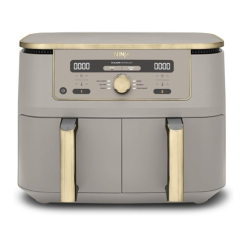 Ninja MAX Dual Zone Digital Air Fryer. 2 Drawers. 9.5L. 6-in-1. Uses No Oil. Air Fry. Max Crisp. Roast. Bake. Reheat. Dehydrate. Non-Stick. Dishwasher Safe Baskets. Stone Gold DZ400UKSTGD