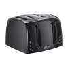 Russell Hobbs Textures 4 Slice Toaster 21651 - Wide Slots. 6 Browning Levels. Frozen/Cancel/Reheat. Removable Crumb Tray. 1500W. Black Matt & High Gloss