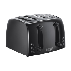 Russell Hobbs Textures 4 Slice Toaster 21651 - Wide Slots. 6 Browning Levels. Frozen/Cancel/Reheat. Removable Crumb Tray. 1500W. Black Matt & High Gloss