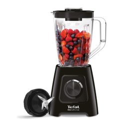 Tefal Blendforce II Blender. 2L Plastic Jug. 1.25L Effective Capacity. 600W. 4 Removable Stainless Steel Blades. Smoothie. Ice Crush. 2 Speeds + Pulse. Kitchen Shakes Maker. Black. BL420840