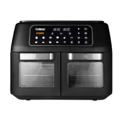 Tower T17102 Vortx Vizion Dual Compartment Air Fryer Oven with Digital Touch Panel. 11L. Black