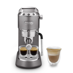 De'Longhi Dedica Arte EC885.​GY. Traditional Barista Pump Espresso Machine. Manual Coffee Machine. My LatteArt Steam Wand. Compact Design 15cm Wide. Fit Mug Up to 13cm. Grey