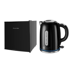 Russell Hobbs RHTTLF1B 43L Table Top F Energy Rating Fridge Black & Black Stainless Steel Electric 1.7L Cordless Kettle