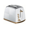 Russell Hobbs Groove 2 Slice Toaster (High Lift. Extra Wide Slots. 6 Browning levels. Frozen/Cancel/Reheat function - Illuminated buttons. Removable crumb tray. 850W. White. Brushed gold accents)26391