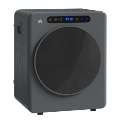 HOMCOM 4kg Vented Tumble Dryer. 1000W Compact Freestanding Front Tumble Dryer with Stainless Steel Tub. Timer. 6 Heat Settings. Small Portable Clothes Drying Machine. Grey