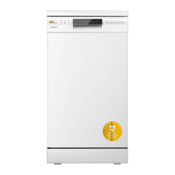 COMFEE' Freestanding Dishwasher CDWEF1435EWC-UK with 14 place settings. Full Size. 44dB. Wide LED Display. Delay Start. Half Load Function. Flexible Racks. White