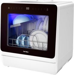 Hermitlux Table Top Dishwasher 7+3 Programmes. Mini Countertop Dishwasher with 5 Place Settings. Delayed Star Function & Child Lock