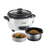 Russell Hobbs Medium Rice Cooker. Stainless Steel/White. Non-stick coating. dishwasher safe. 300 Watt) 27030-56. 6 servings at a time (up to 200 grams per serving)