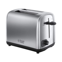 Russell Hobbs 2 Slice Toaster with Perfect Toast Technology for improved evenness (Wide slots. Lift & look feature. 6 Browning levels. Frozen & Cancel function. 850W. Brushed & Stainless Steel) 24080