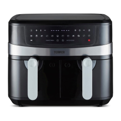 Tower T17088 Vortx 9L Dual Basket Air Fryer with Smart Finish. 2600W. Black