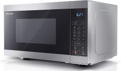 SHARP YC-MG81U-S 28 Litre 900W Digital Microwave with 1100W Grill. 11 power levels. ECO Mode. defrost function. LED cavity light - Silver