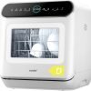 COMFEE' Table Top Dishwasher 7+3 Programs Mini Tabletop Dishwasher No Plumbing. 6L Built-in Water Tank. Hygiene Wash. Auto Door Open Drying. Baby Care. Energy Class D- White