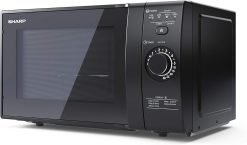 SHARP YC-GG02U-B Compact 20 Litre 700W Digital Microwave with 1000W Grill. 3 power levels. ECO Mode. defrost function. LED cavity light - Black