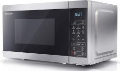 SHARP YC-MS02U-S Compact 20 Litre 800W Digital Microwave. 11 power levels. ECO Mode. defrost function. LED cavity light - Silver