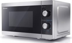 SHARP YC-MS01U-S Compact 20 Litre 800W Manual control Microwave. 5 power levels. defrost function. LED cavity light - Silver