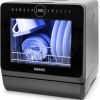 Duronic Table Top Dishwasher DW5 BK 950W Compact Tabletop Dish Washer Mini 5L Dishwashers with 8 Wash Cycles Electric Countertop Cleaner for Quick Eco Cleaning Plates Glass Cutlery Fruit (BLACK)