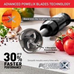 Tefal 3in1 Optichef Hand Stick Blender. 20 speeds and pulse. Powelix Blades Technology. 800ml beaker. 1000W. 500 ml Chopper. Food Processor. Dishwasher Safe Parts HB643842. Black